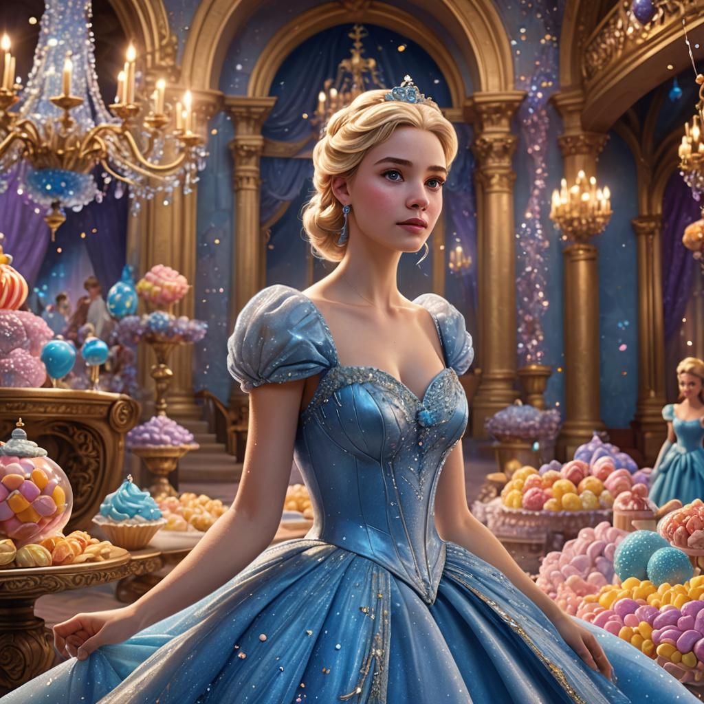 Cinderella in Candy Land: Disney-Inspired 3D Animation