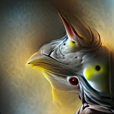 Cockatiel Portrait in Chiaroscuro Style