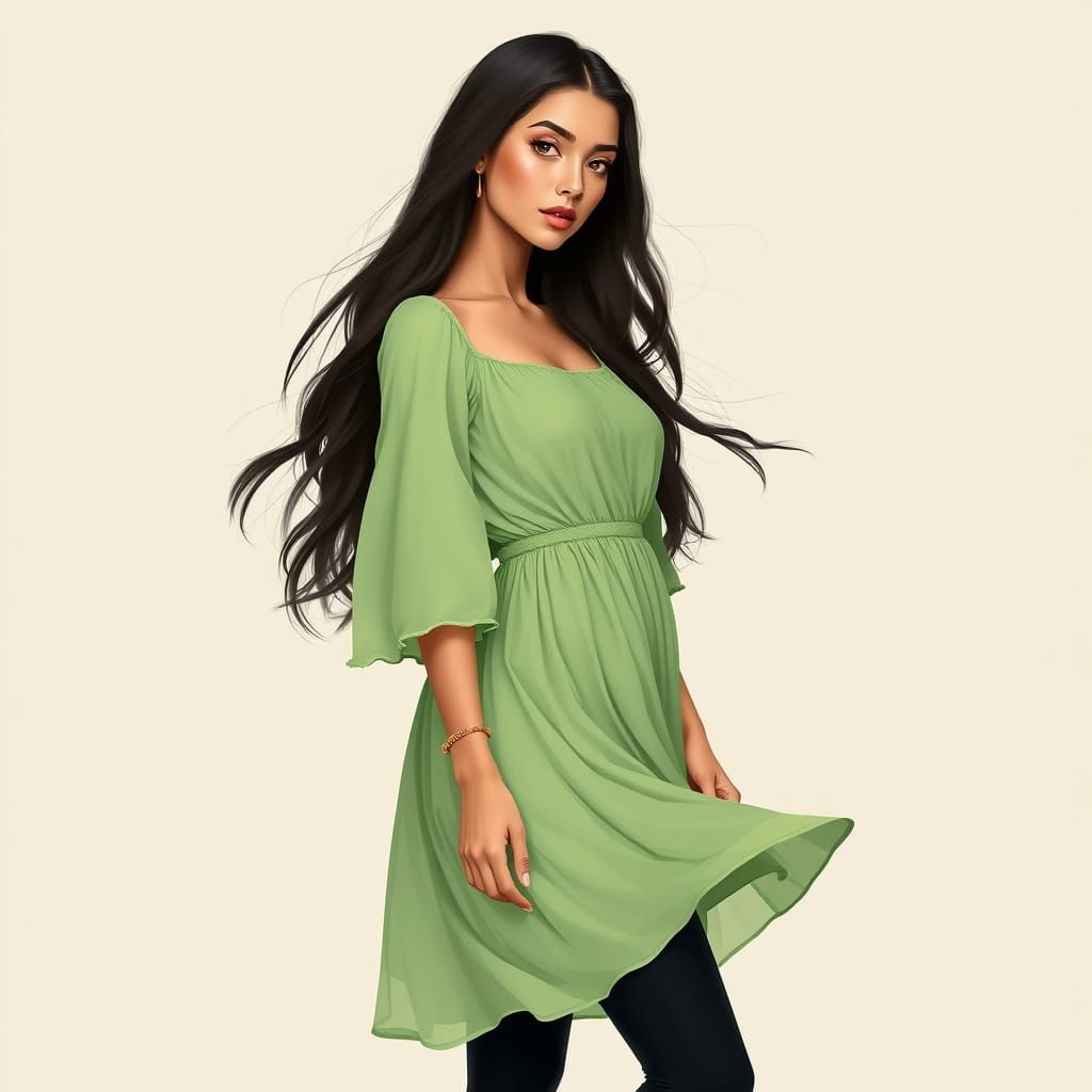 Ethereal Goddess in Soft Pastels and Cyberpunk Hues