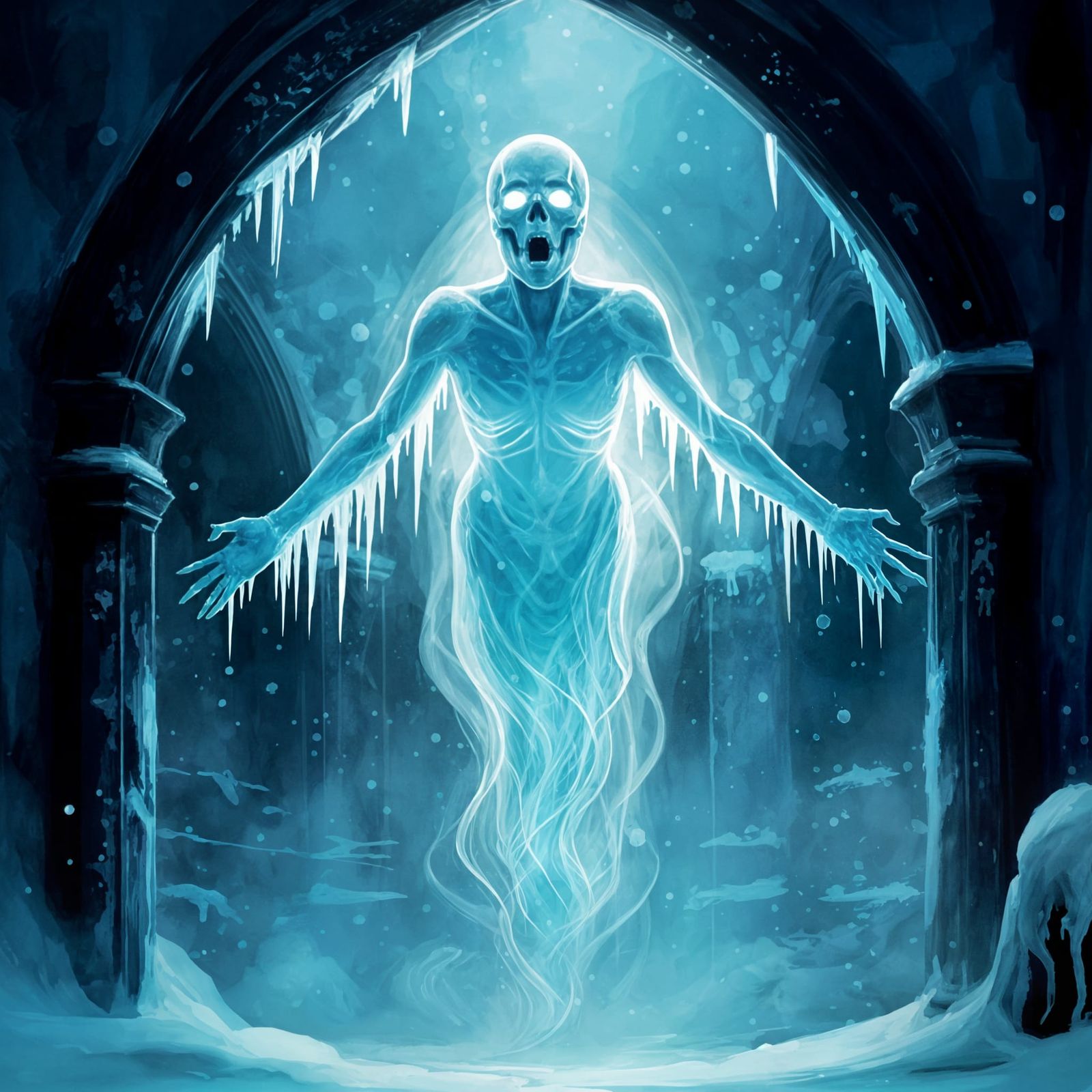 Ethereal Spirit Trapped in Frozen Crypt