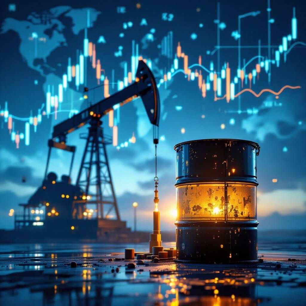 Futuristic Oil Market Illustration in Finance Style