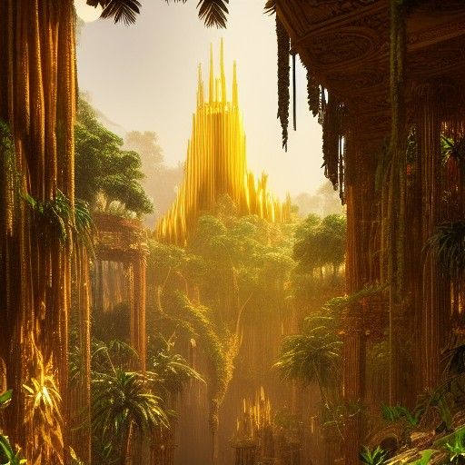 El Dorado: Fantasy City of Gold in Lush Jungle