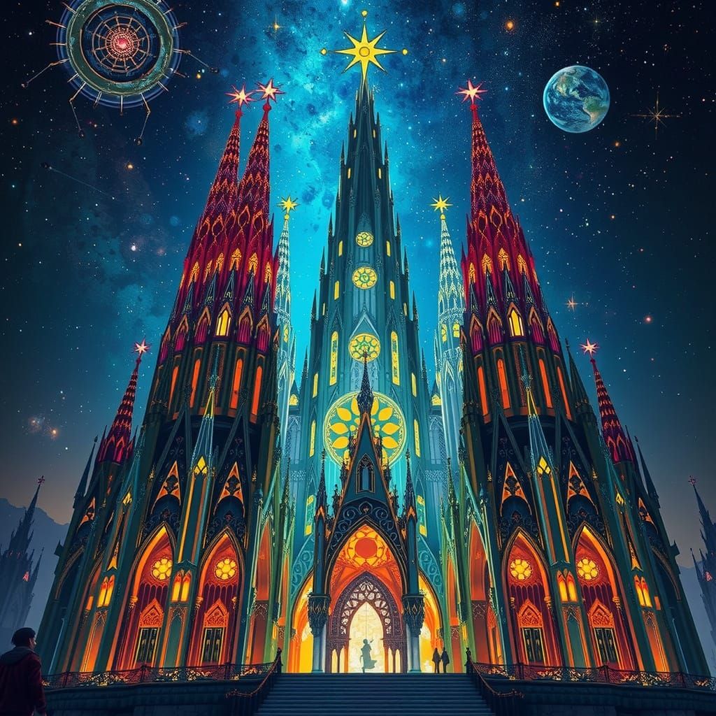 Starlight Cathedral in Art Nouveau Style