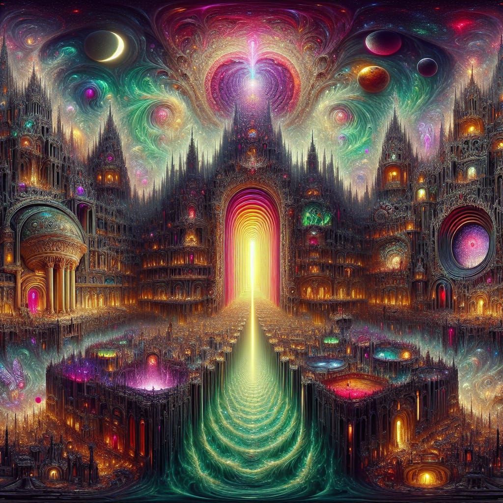 Surreal Retropunk Universe with Gothic Academia