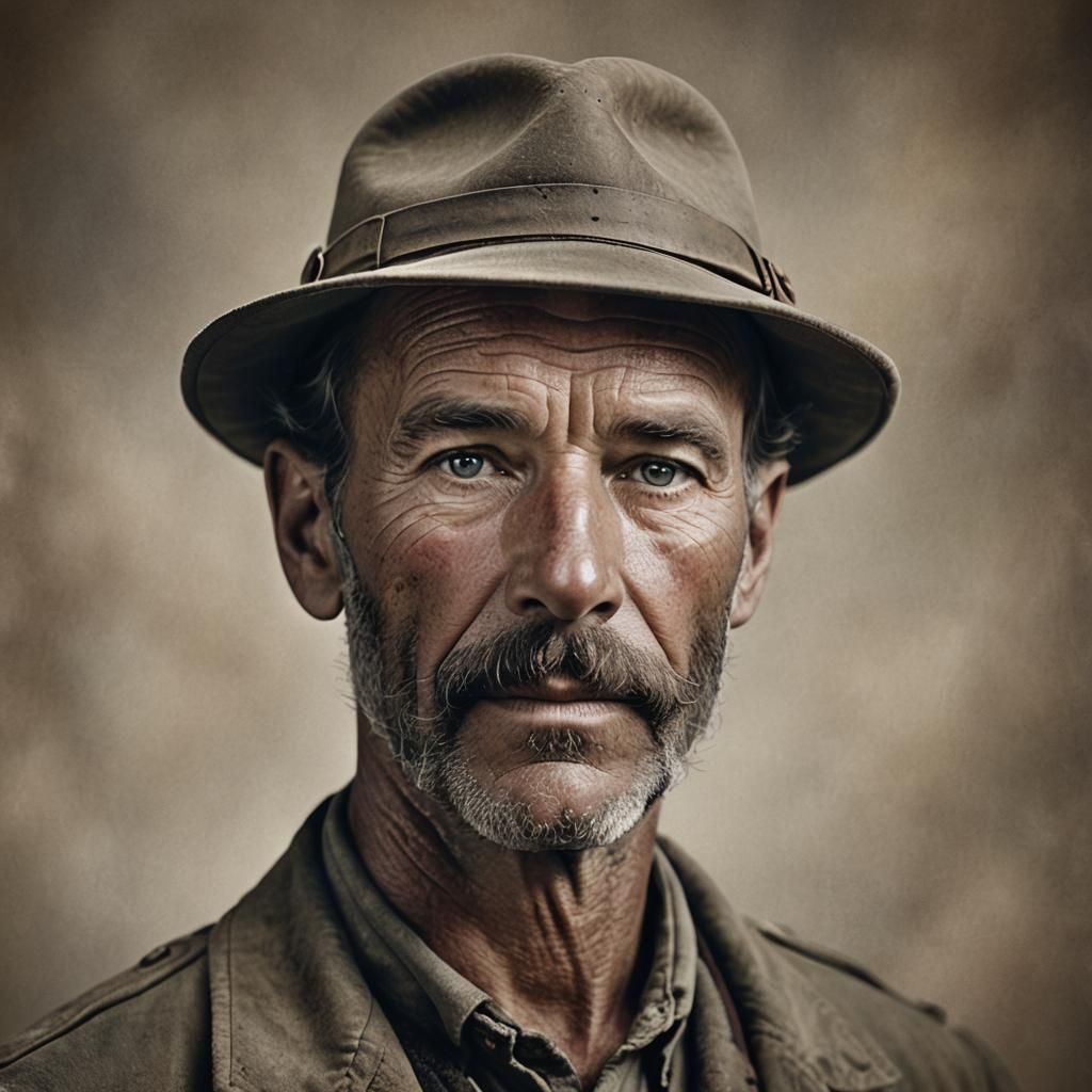 Portrait of a Weathered Explorer, in Studio Lighting