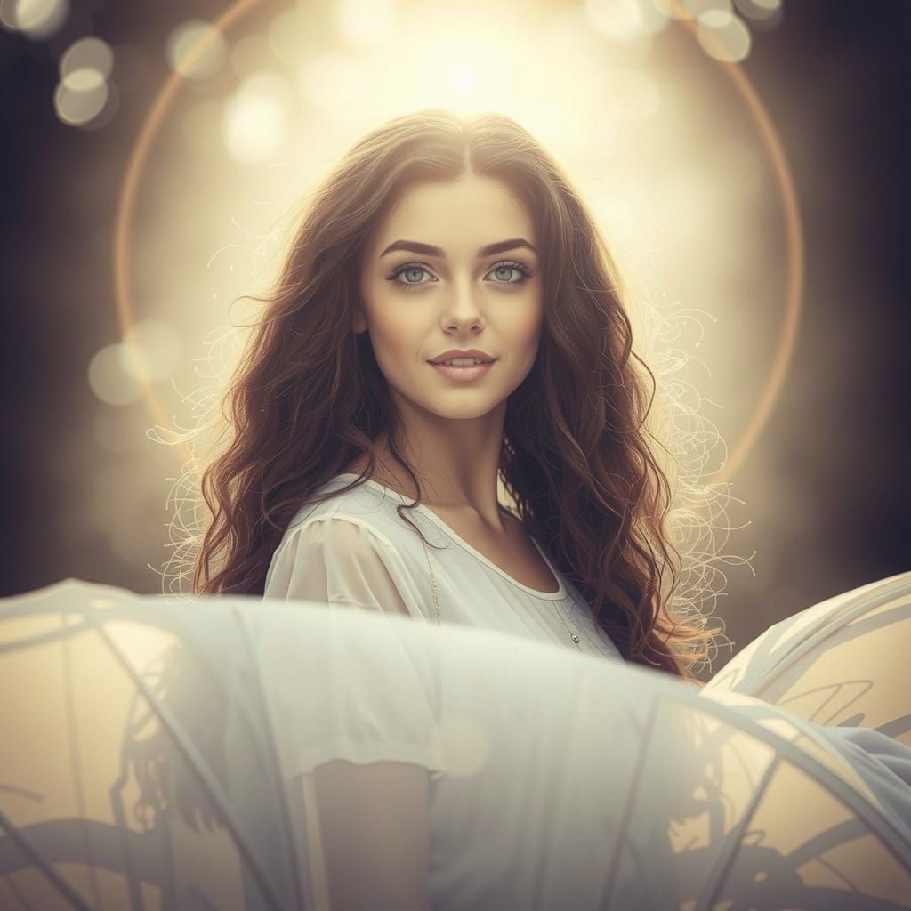 Dreamy Woman Blended with Art Nouveau Style