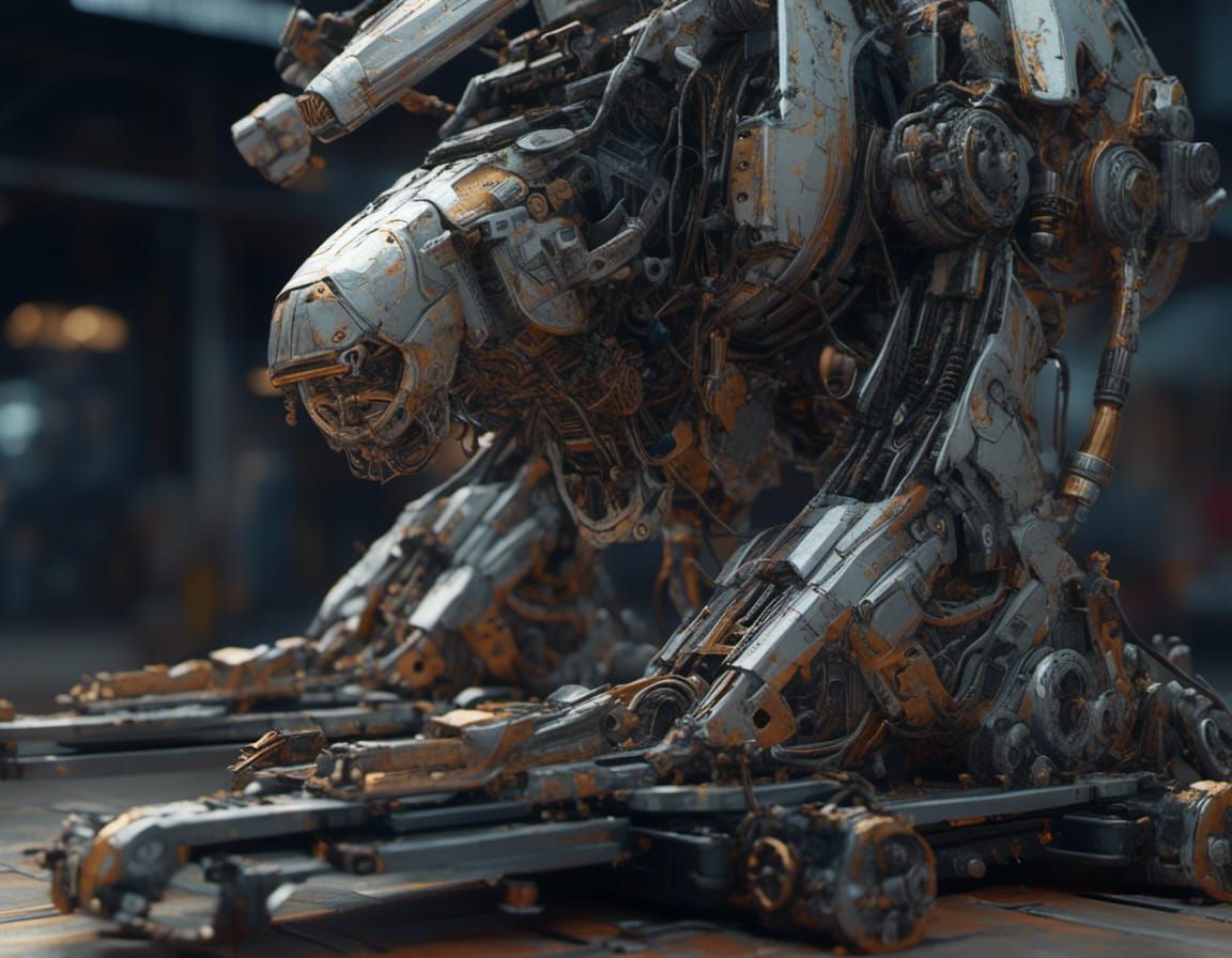 Robotic Guillotine with Intricate Mech Details