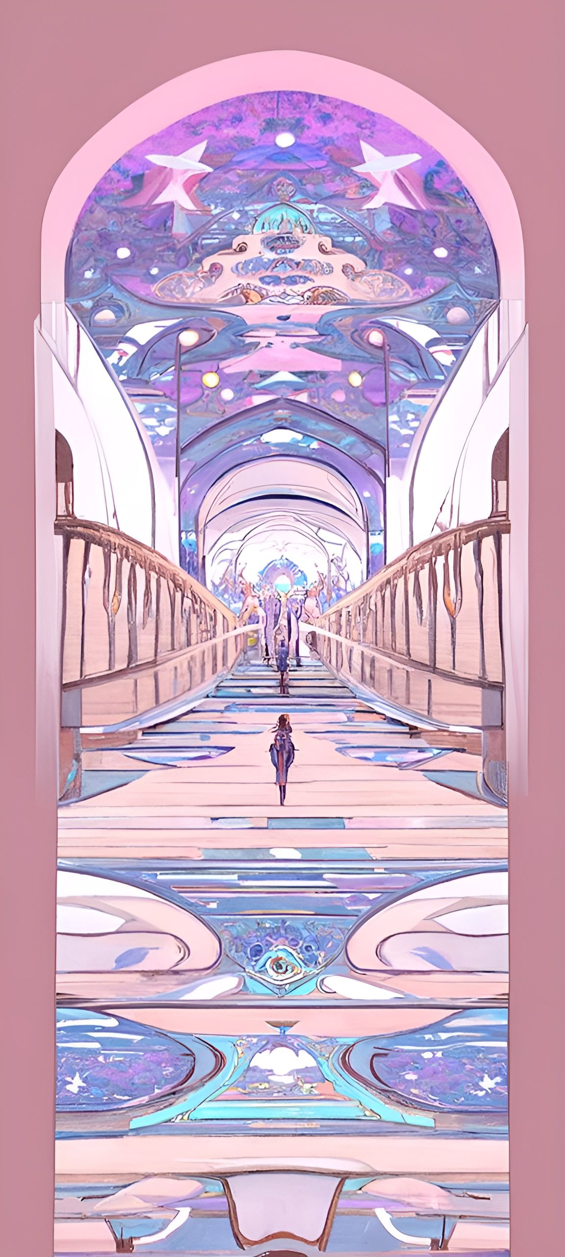 Fantasy Walkway of Stars in Art Nouveau Style