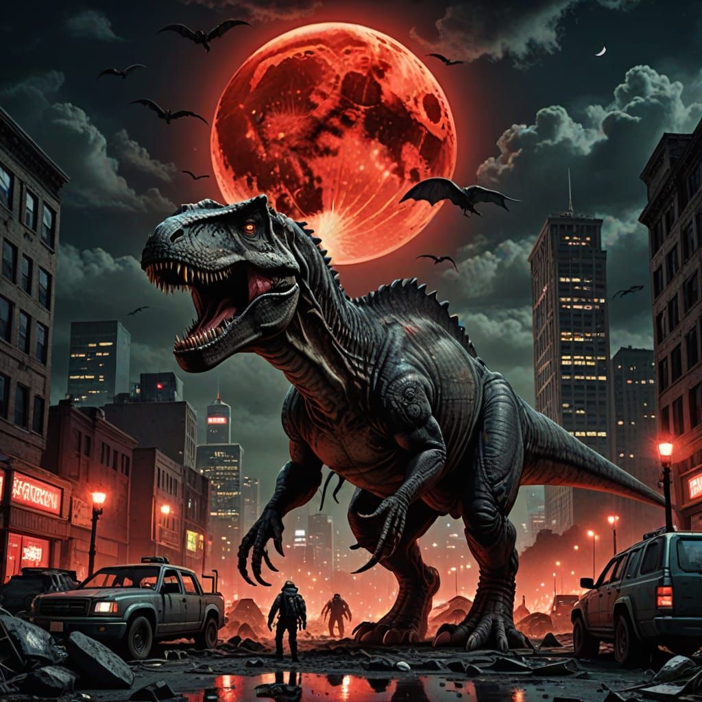 Tyrannosaurus Rex in Apocalyptic City