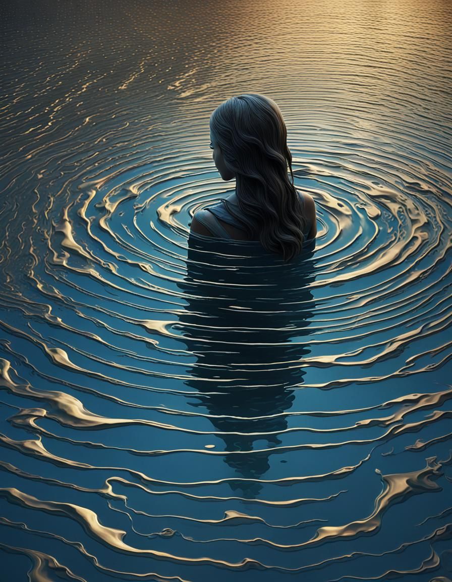 Ripple Effect Enchantress: Water Silhouette 3D Render