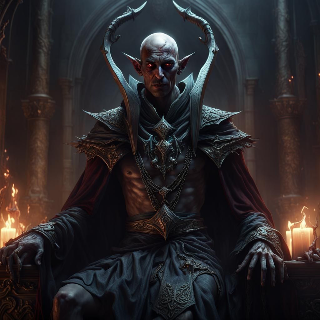 Dark Elf Necromancer Reigns Over the Dead