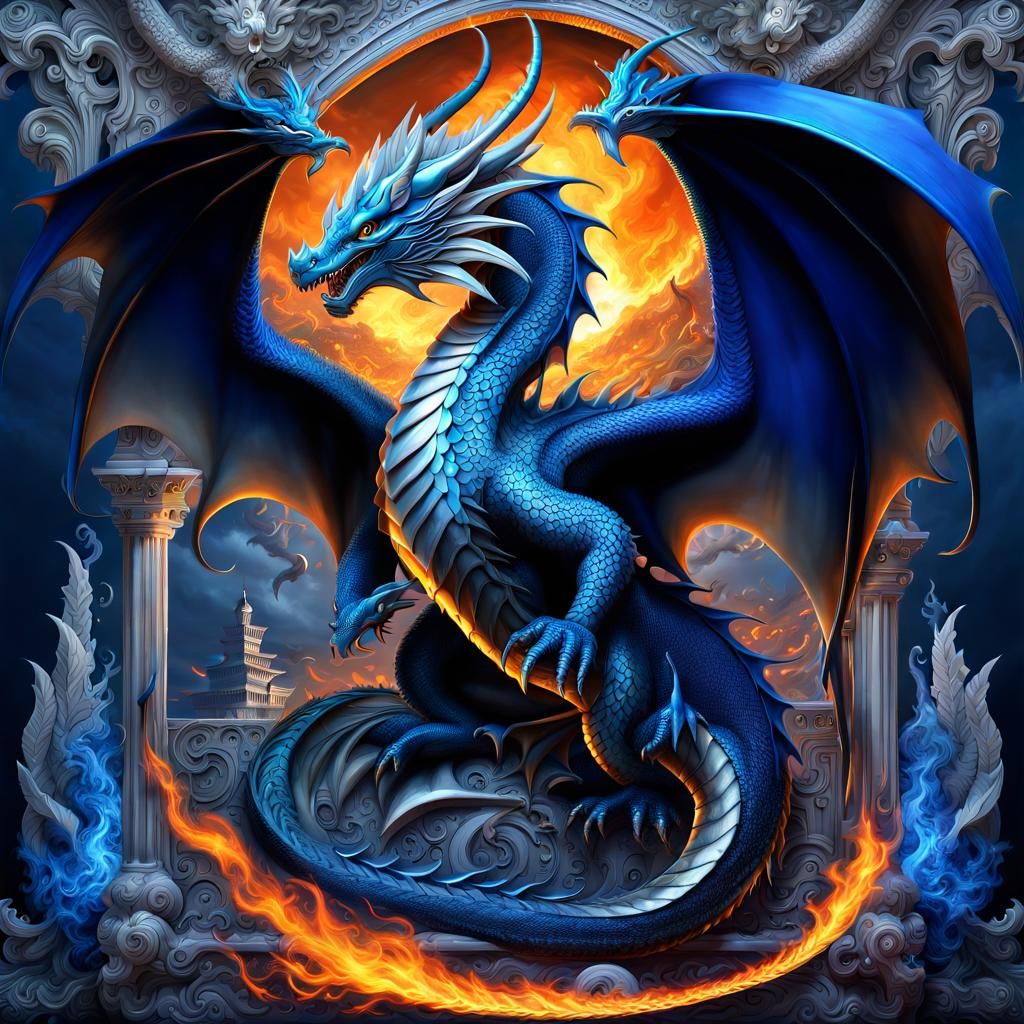 Magnificent Dragon in Rackhans Illustration Style