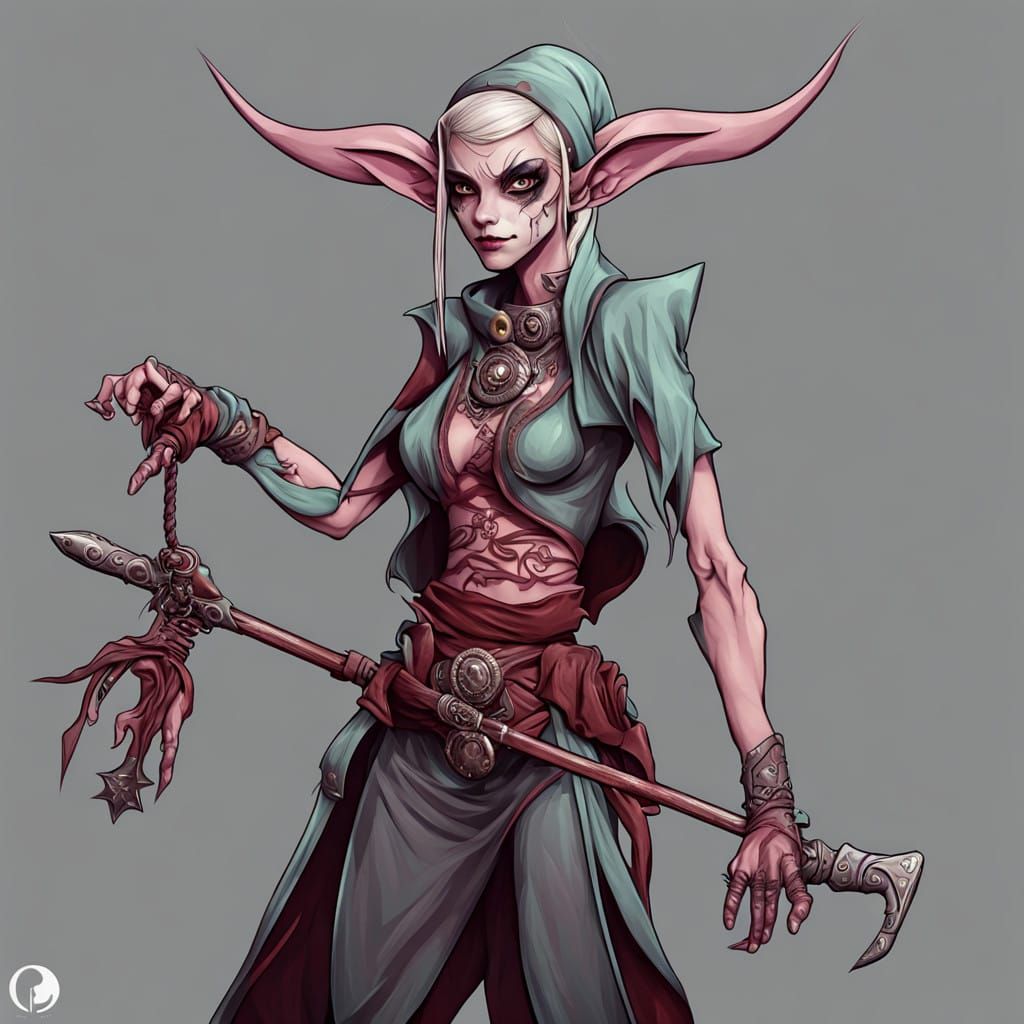 Dark Elf Death Jester in a Malevolent Form