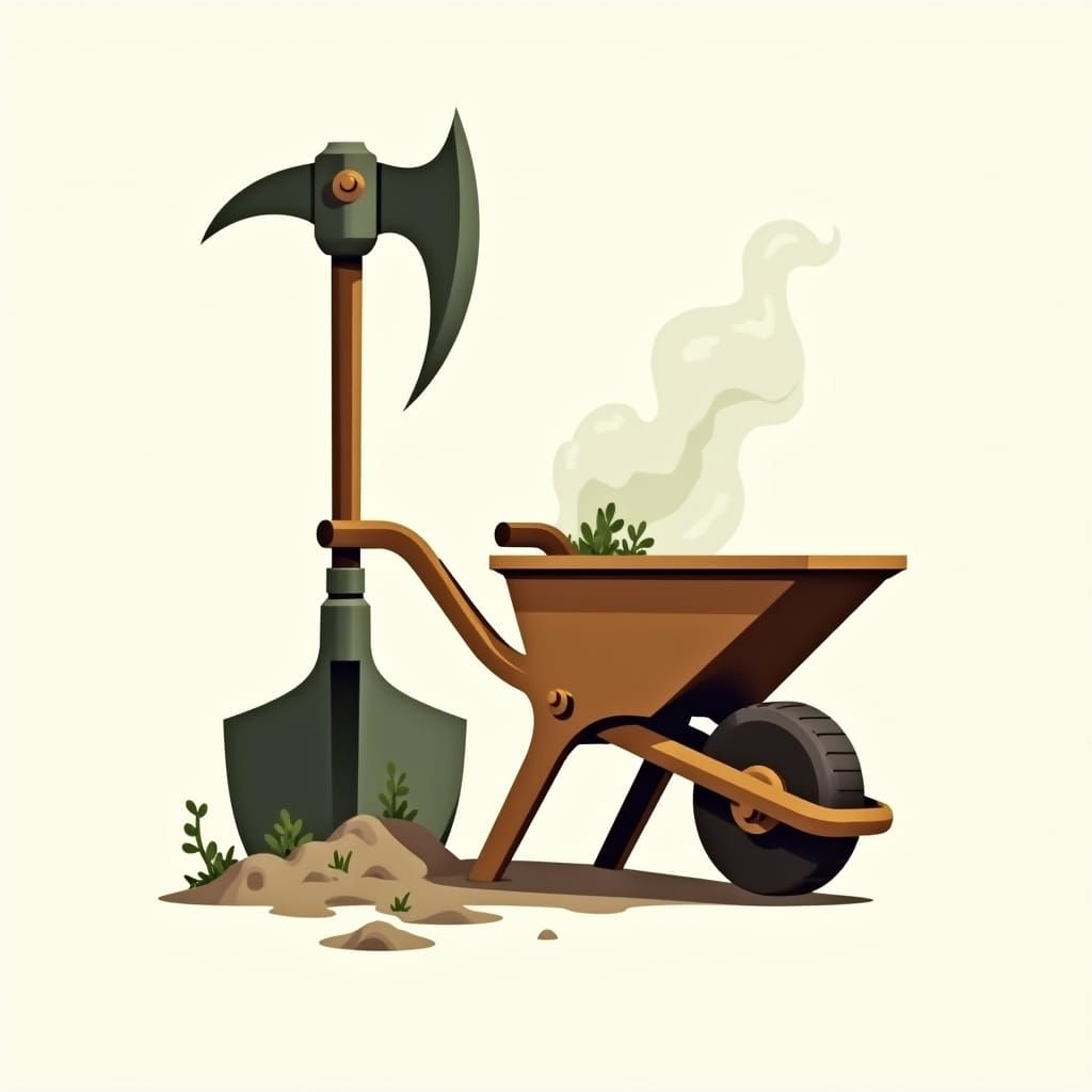 Mining Icon in Vintage Industrial Style