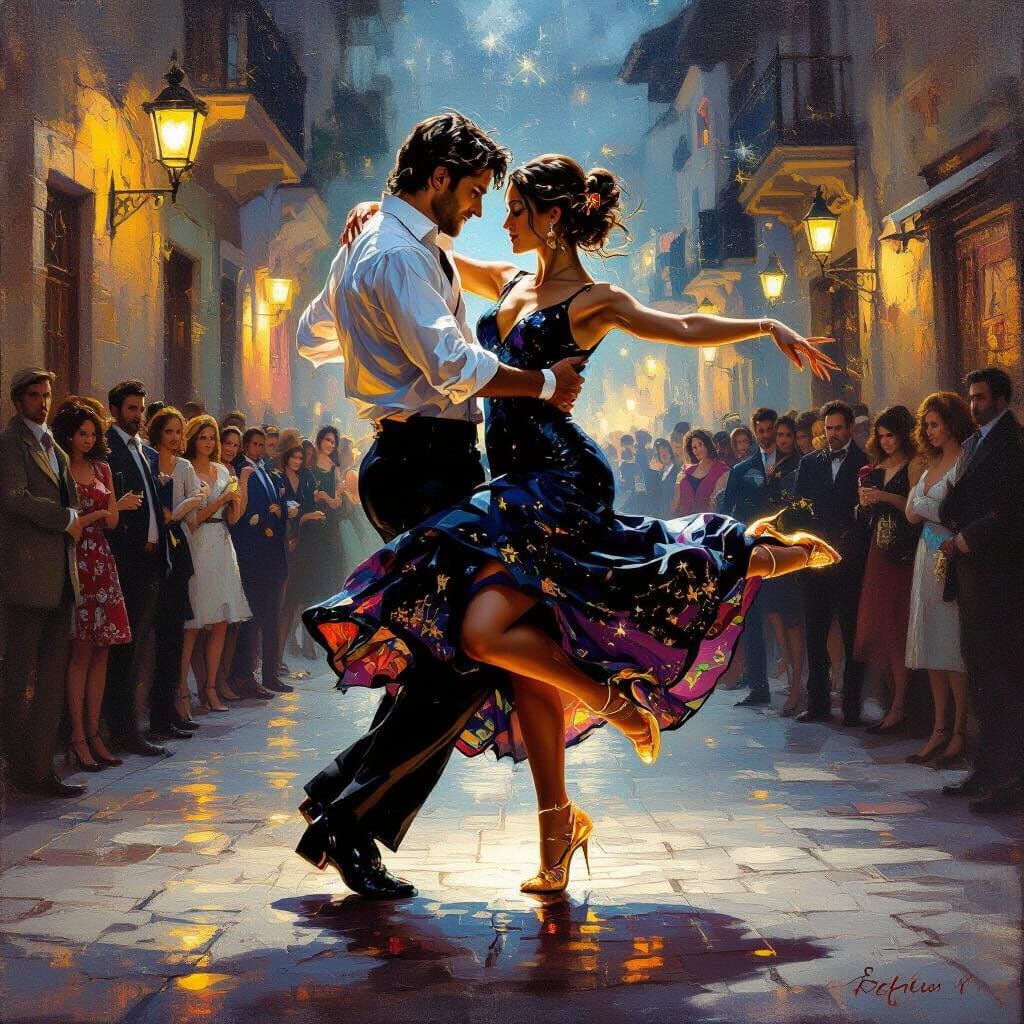 Couple Levitates Dancing Tango in Magical Shoes