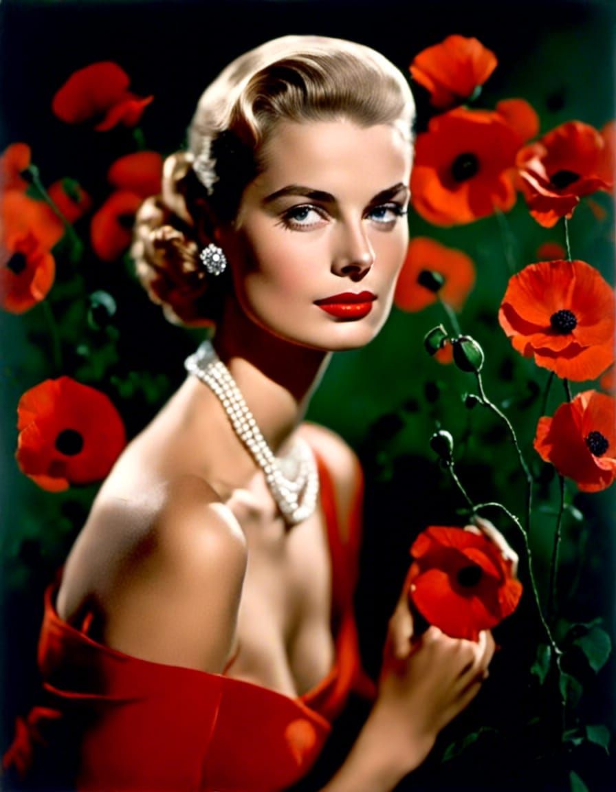 Grace Kelly Portrait in Autochrome Style