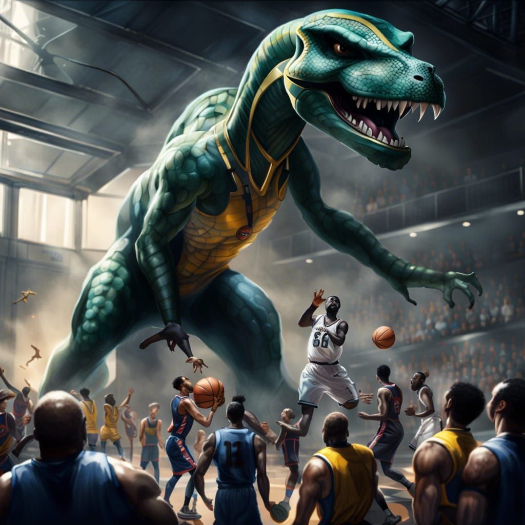 Basketball Match at Empire State Building: Hyperrealistic Ar...