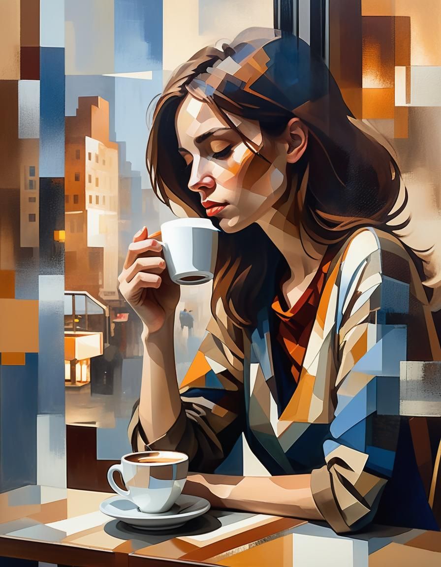 Cafe Coffee: Geometric Shapes in 3D Shading