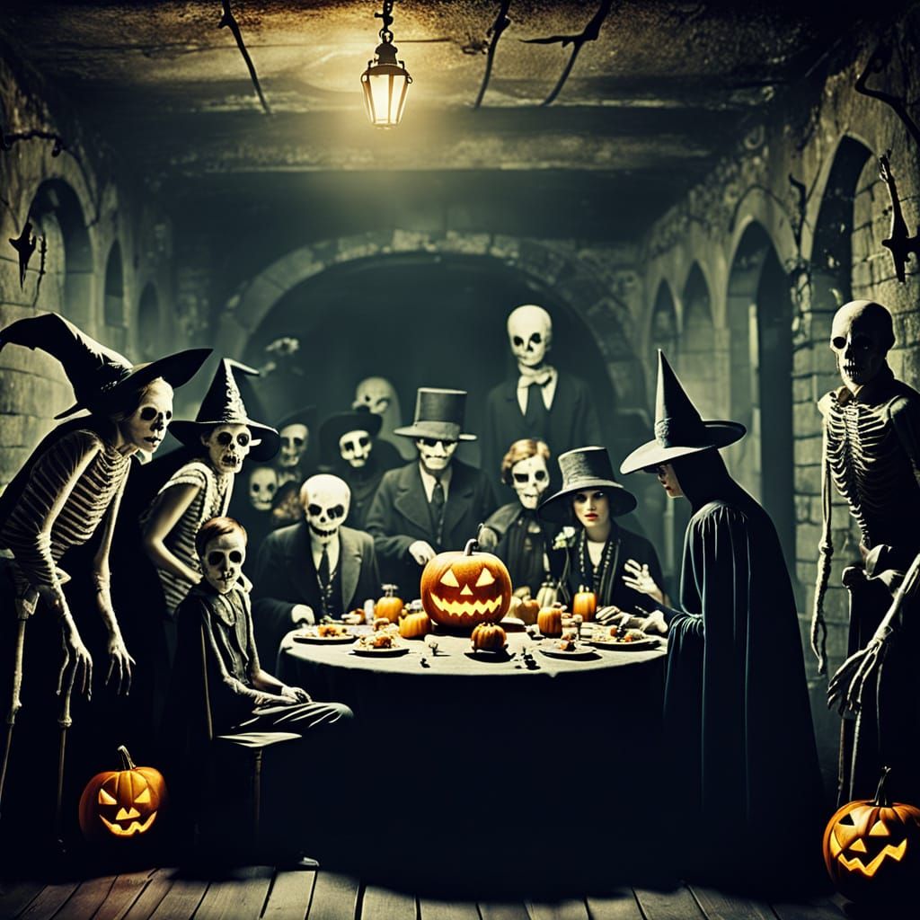 1920s Halloween Party in Dark Cellar