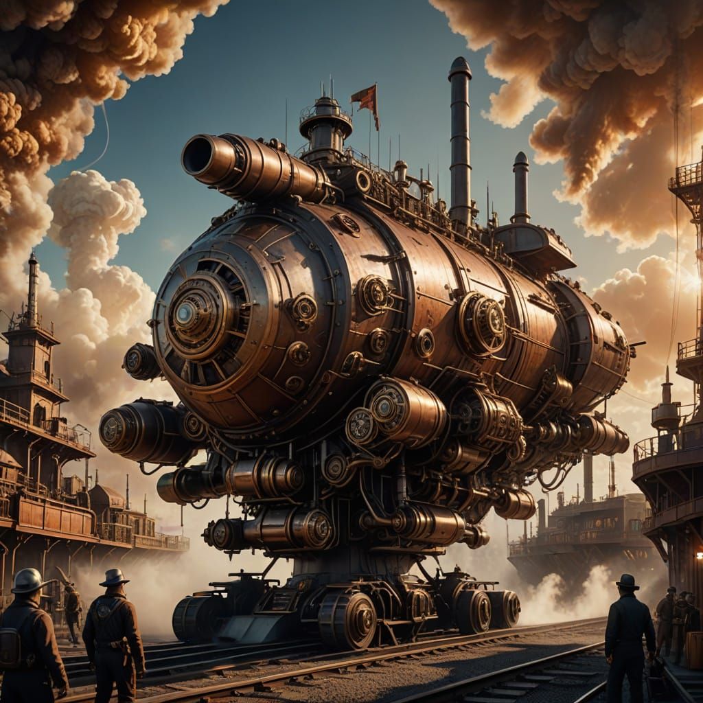 Victorian Space Ship Takes Flight from Alien World