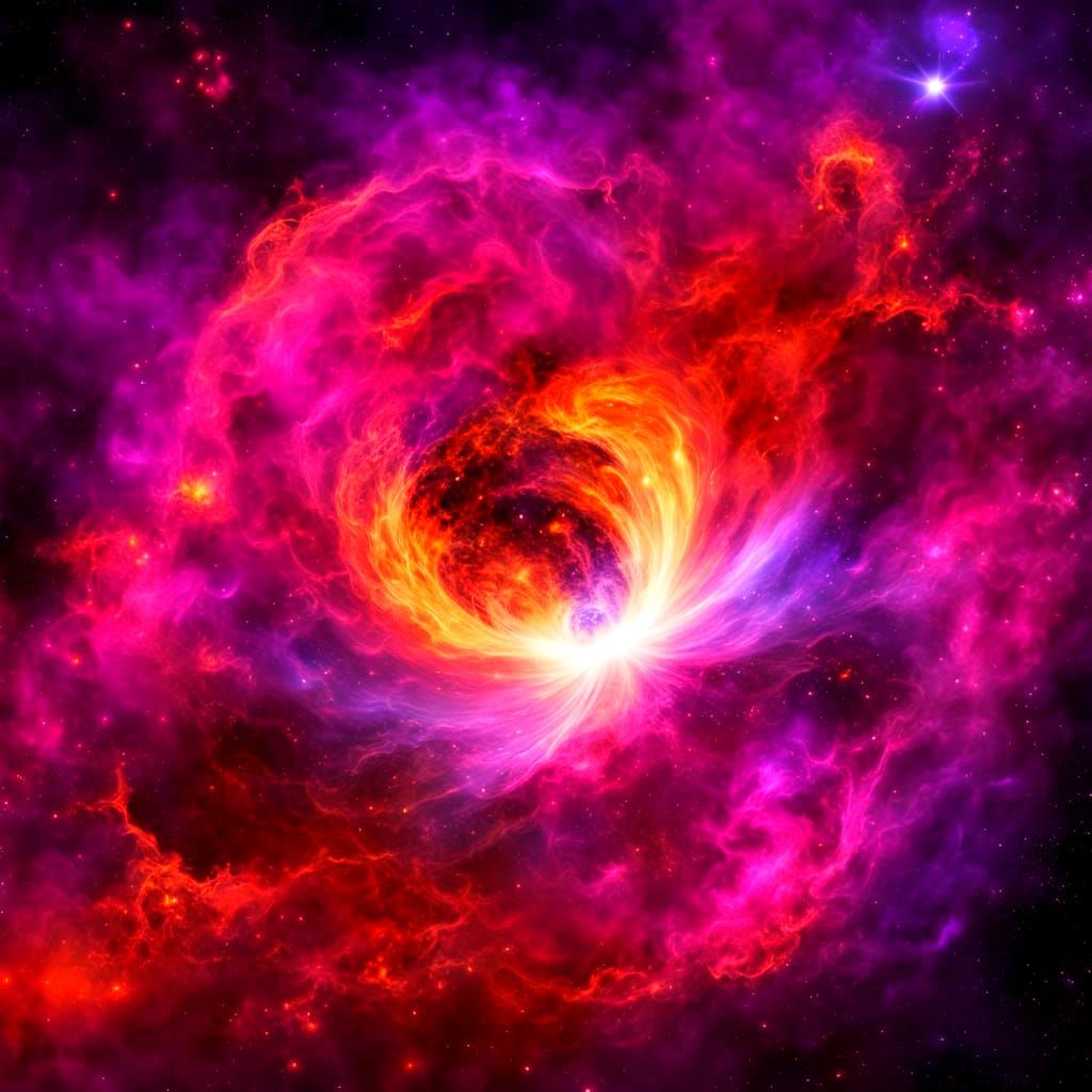 Fiery Red Galaxy Explosion