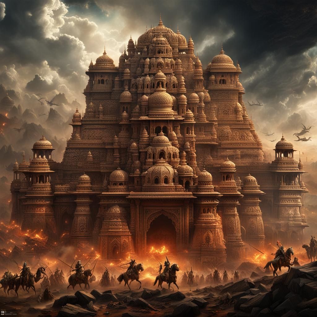Epic War Scene from Indian Mythology