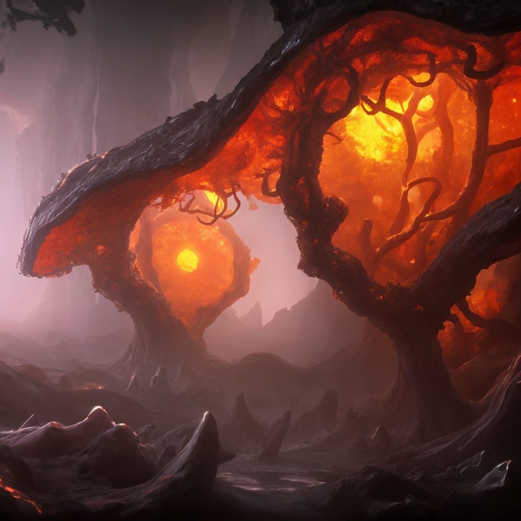 Fungus Elemental in a Detailed Matte Painting