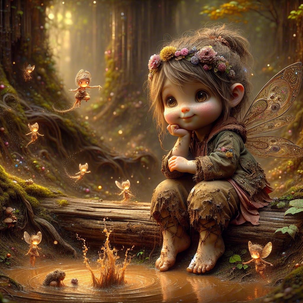 Charming Sprite in Magical Forest: Digital Art