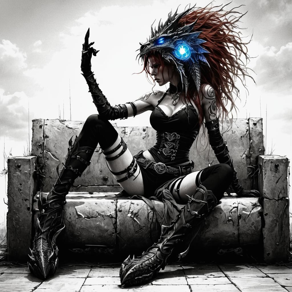 Gothic Elf Thief with Dragon Scale Armor