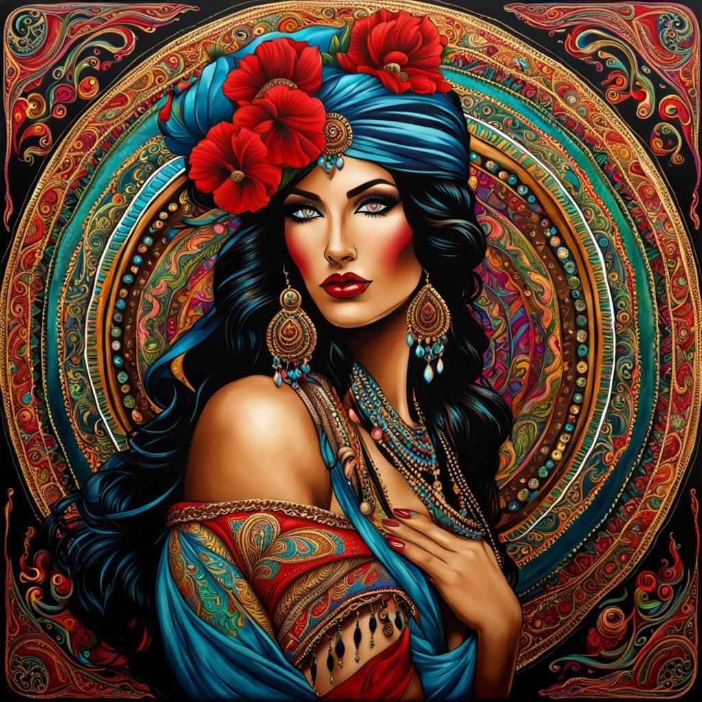 Beautiful gypsy woman  testing