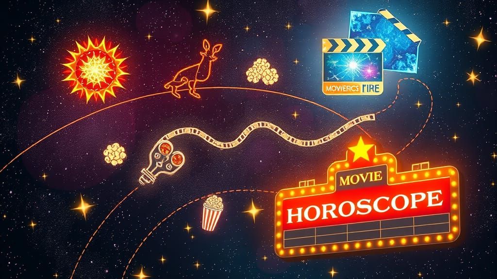 Enchanting Cosmic Film Reel with Zodiac Symbols