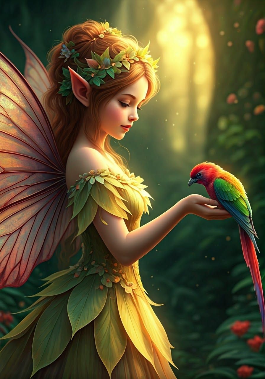 Enchanted Fairy in Whimsical Fantasy Portrait