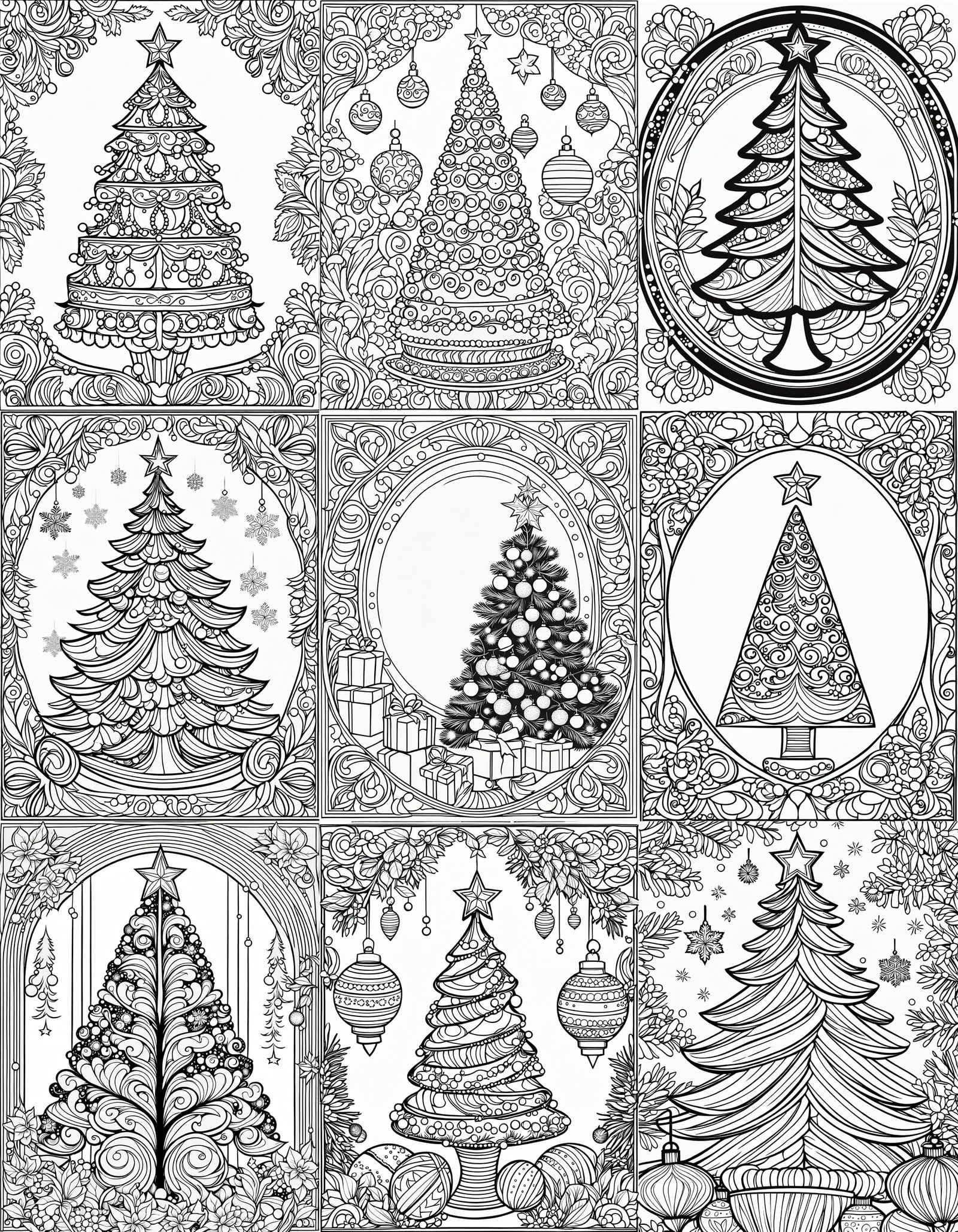 Christmas Tree Ornaments Coloring Page