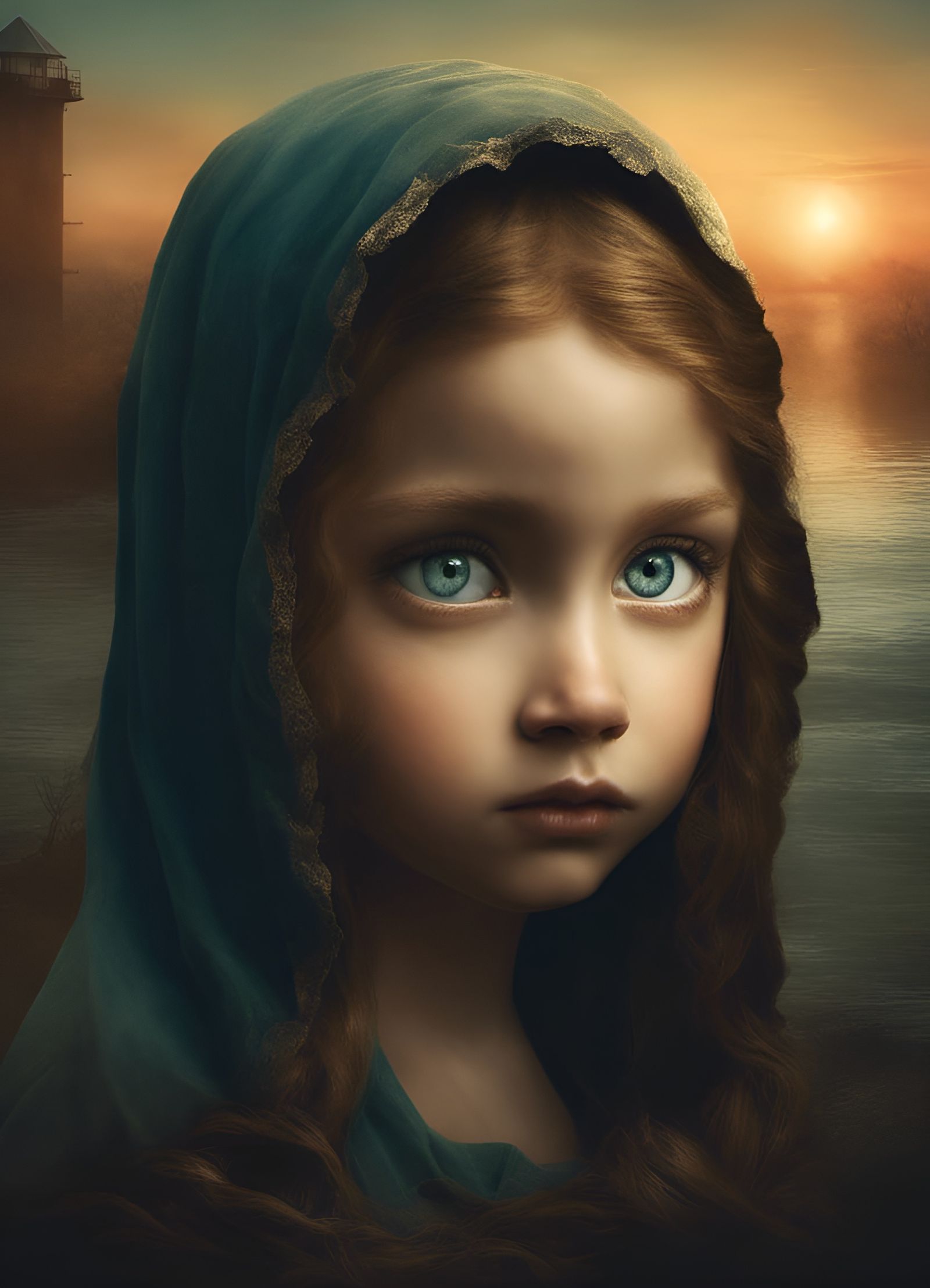 Glass Angel Doll on Burning Beach