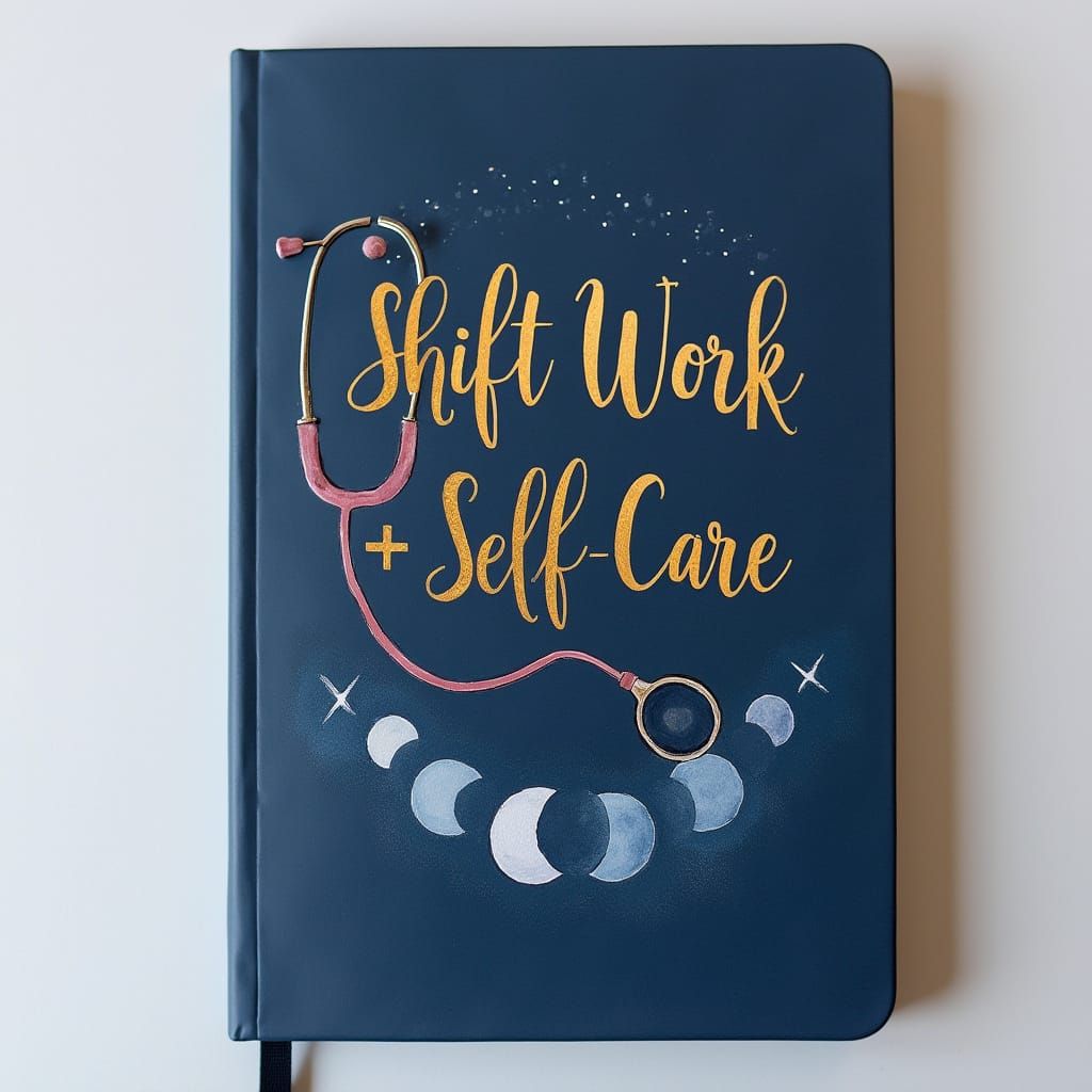 Sleek Navy-Blue Journal with Gold Foil Lettering and Lunar C...
