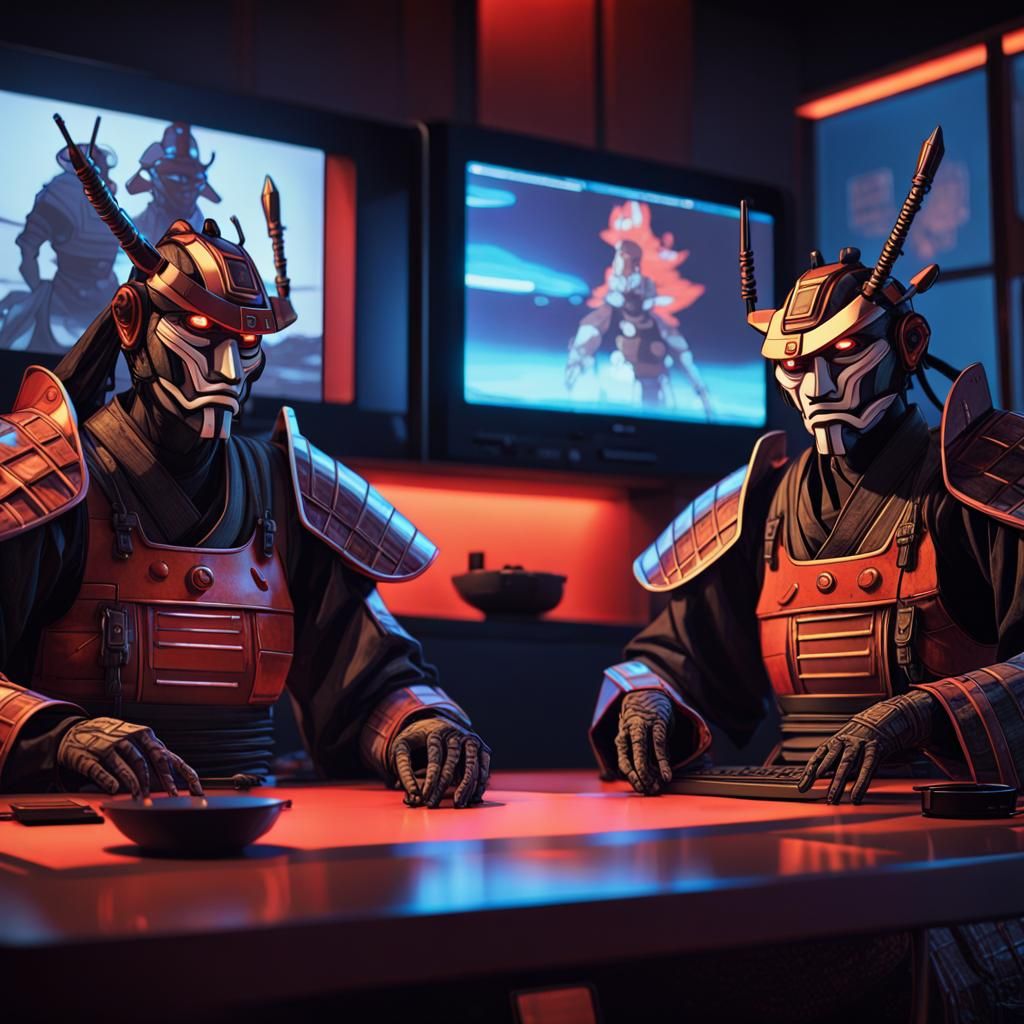 Digital Ronin Puppets in Futuristic Edo Setting