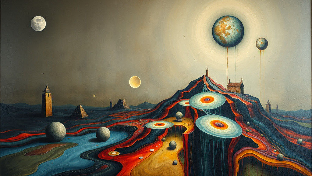 Surrealist Dreamscape in Oil on Canvas