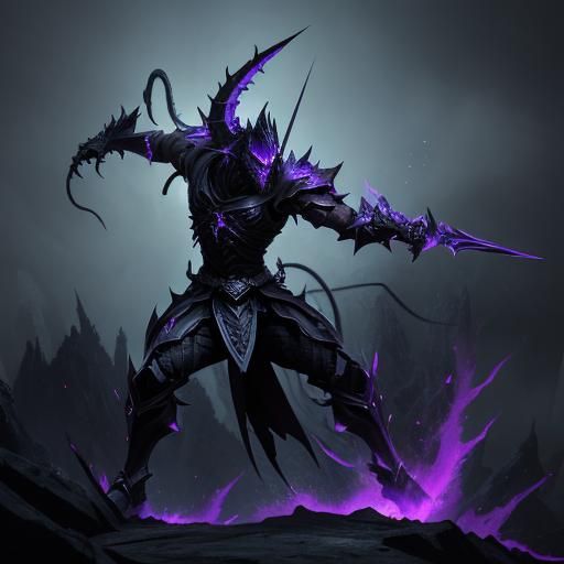 Dragon Monk Warrior with Purple Aura in Anime Style