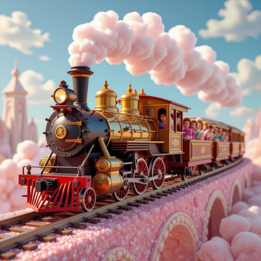 Steampunk Candy Train on Sugar Crystal Tracks