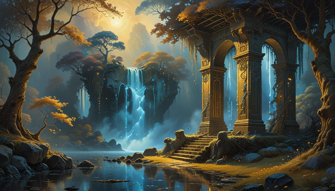 Ethereal Elven Throne Room in Fantasy Style