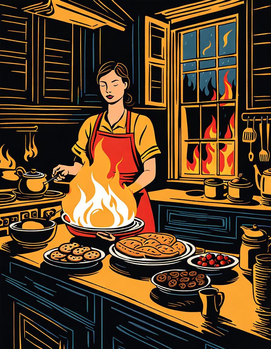 Naive Folk Art: Breakfast Amidst the Inferno