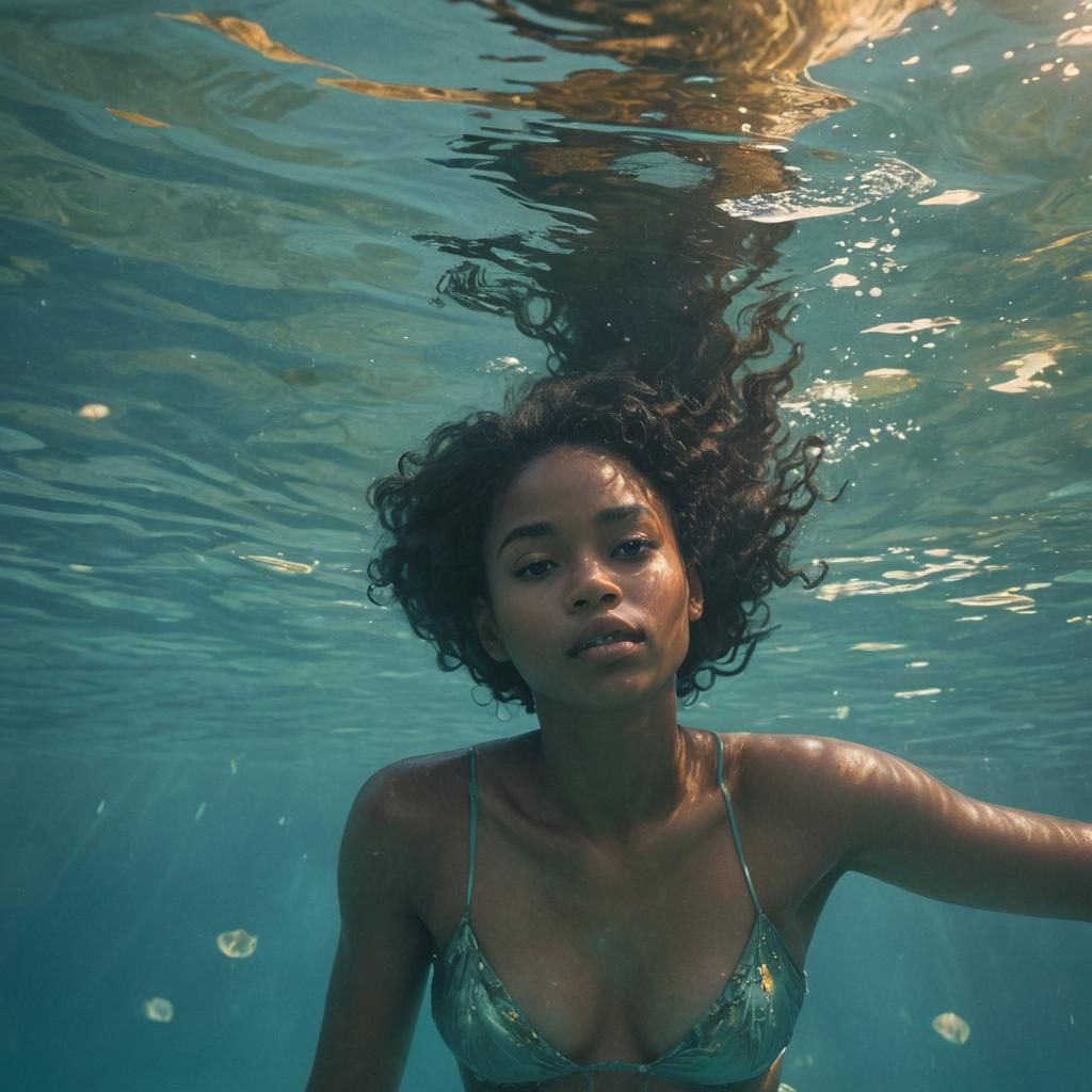Ethereal Underwater Portrait in Dreamy Style