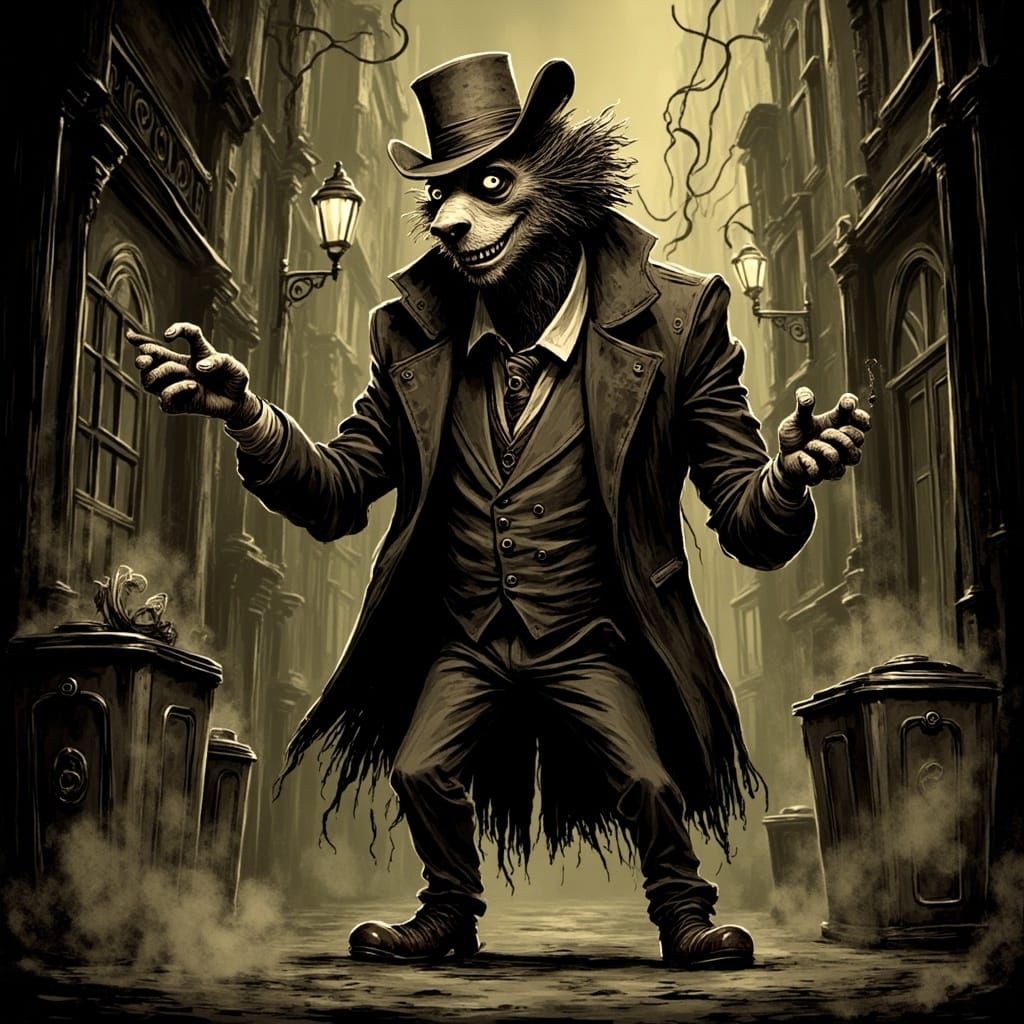 Gritty Noir: Luppo Shadefizzle in Dark Alleyway