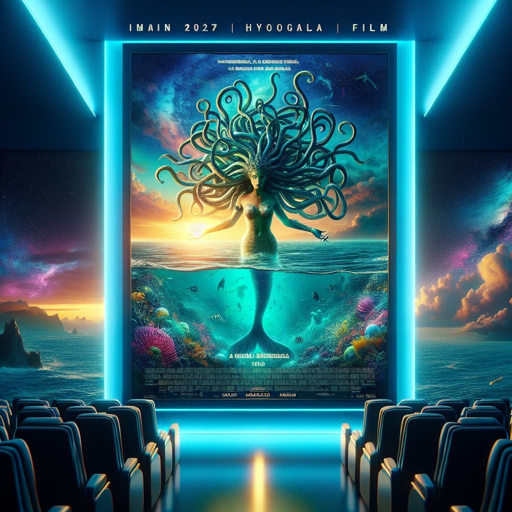 Medusa Mermaid Movie Poster: Epic Digital Matte Painting