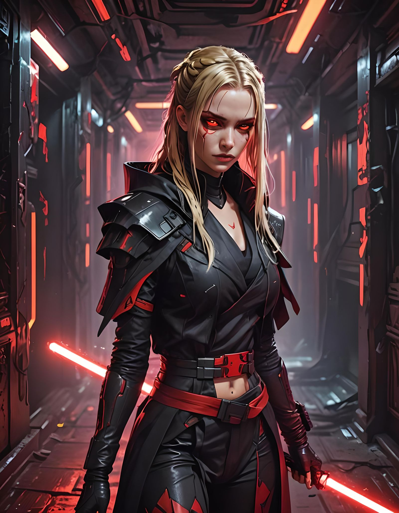 Sith Assassin in Crashed Ship: Anime Style