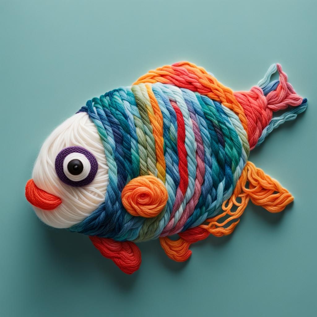 Yarn Fish: A Colorful Textile Sculpture