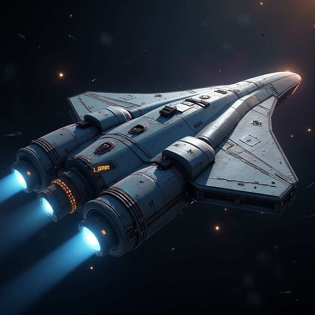 Otherworldly Spaceship with Crystalline Laser Turrets