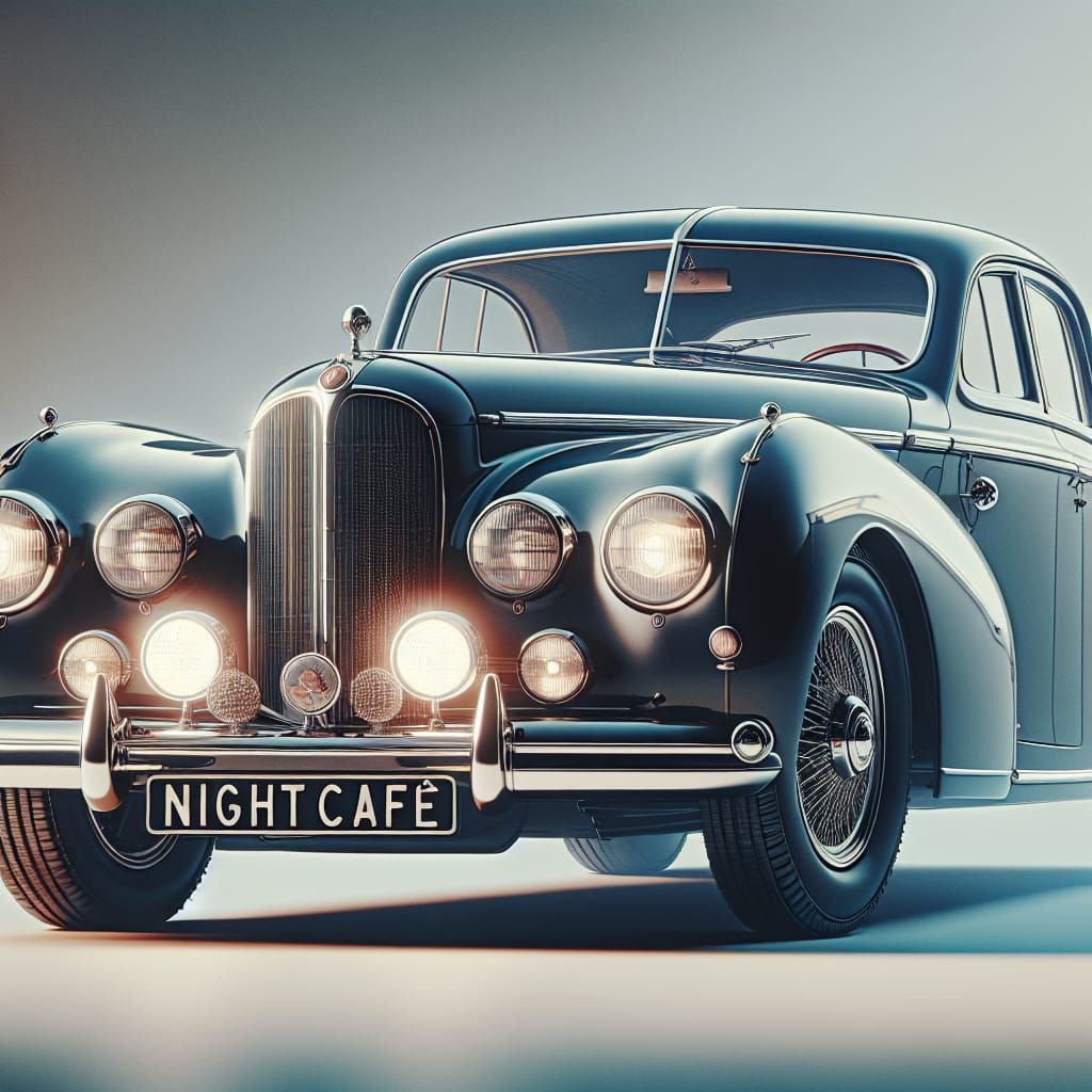 Timeless Mid-Century Car in Vintage Photography Style