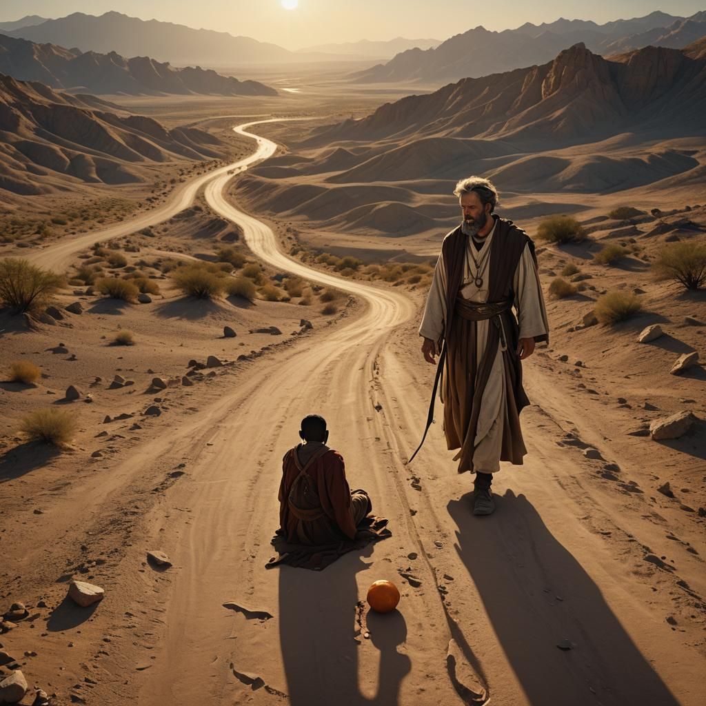 Good Samaritan: Biblical Scene in the Style of Rembrandt