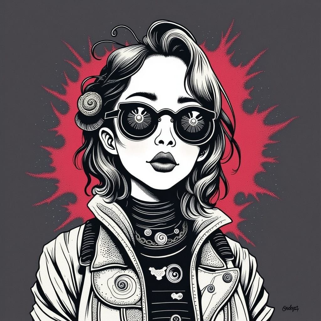 Cyberpunk Girl with Stars in Her Eyes